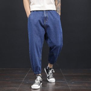 2020 New Men Jeans Harem Pants 28-48 Large Size Loose High Elastic Comfortable Loose Trousers Causal Daily Moto Biker Clothes