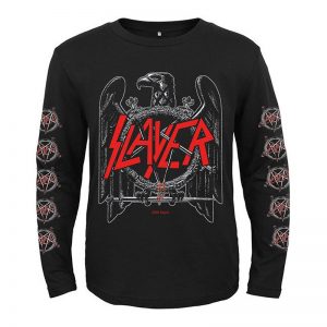 7 designs Slayer band SKull Punk Rock rocker men women full long sleeves shirt heavy thrash metal black tee fitness