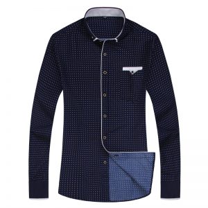 Fashion Print Casual Men Long Sleeve Shirt Stitching Fashion Pocket Design Fabric Soft Comfortable Men Dress Slim Fit Style 8XL