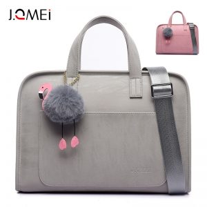 J.QMEI Fashionable 13.3″ 14″ 15.6″ PU Leather Notebook Laptop Bag Water Resistant Women Girl Computer Shoulder Bag
