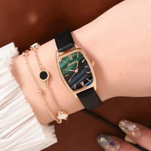 Luxury Women’s Watches bracelet set Simple Ladies Women Watch Casual Leather Quartz Wristwatch Girl clock relogio feminino