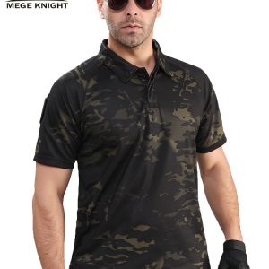 MEGE 2019 Men Summer Polo Shirt Casual Men Military Camouflage Short Tactical Oversize Shirt musculation polos para hombre