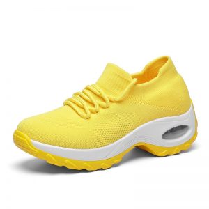 MWY Wedges Shoes For Women Yellow Sneakers Comfort Ladies Trainers Women Casual Shoes Platform Shoes Plus Size Chaussures Femme