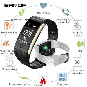 SANDA S2 Smart Wristwatch Boys Sport Clock Women Dress Heart Rate Monitor APP Reminder Bluetooth For IPhone Huawei Samsung Ipad