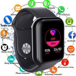 Smart Watch Men Women Blood Pressure Monitor Smartwatch Heart Rate Oxygen Tracker Multi-sport Modes 1.3” Screen Square Watch
