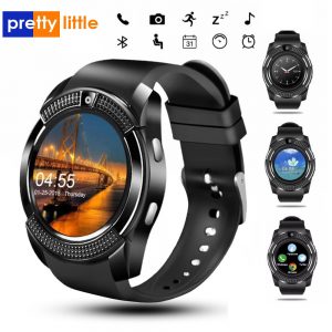 Sport Men Smart Watch v8 sim card android camera rounded Answer Call Dial Call Smartwatch Heart Rate Fitness Tracker