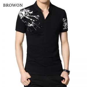 Summer 2020 Men T Shirt Letters Flocking Print Henry Collar T-shirts Short Sleeves Straight Loose Plus Size Tops & Tees M-5XL