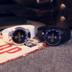 Top Luxury Blue LED Luminous Touch Screen Watch Men Smart Electronics Digital Rubber Band One Piece TFBoys Clocks Gifts Ulzzang