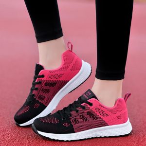 Women Shoes Casual Sneakers Women Trainers Fasion Lace-Up Breathable Mesh Walking Shoes Women Tenis Feminio