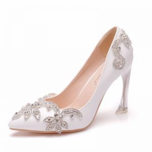 Wonen Pumps Fashion Office Shoes pu Rhinestone Pointed Toe Thin Heels 9.5CM Women Sexy High Heels Shoes Women’s Wedding Shoes