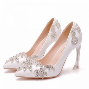 Wonen Pumps Fashion Office Shoes pu Rhinestone Pointed Toe Thin Heels 9.5CM Women Sexy High Heels Shoes Women’s Wedding Shoes